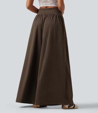Pantalon baggy taille haute gainant avec poches