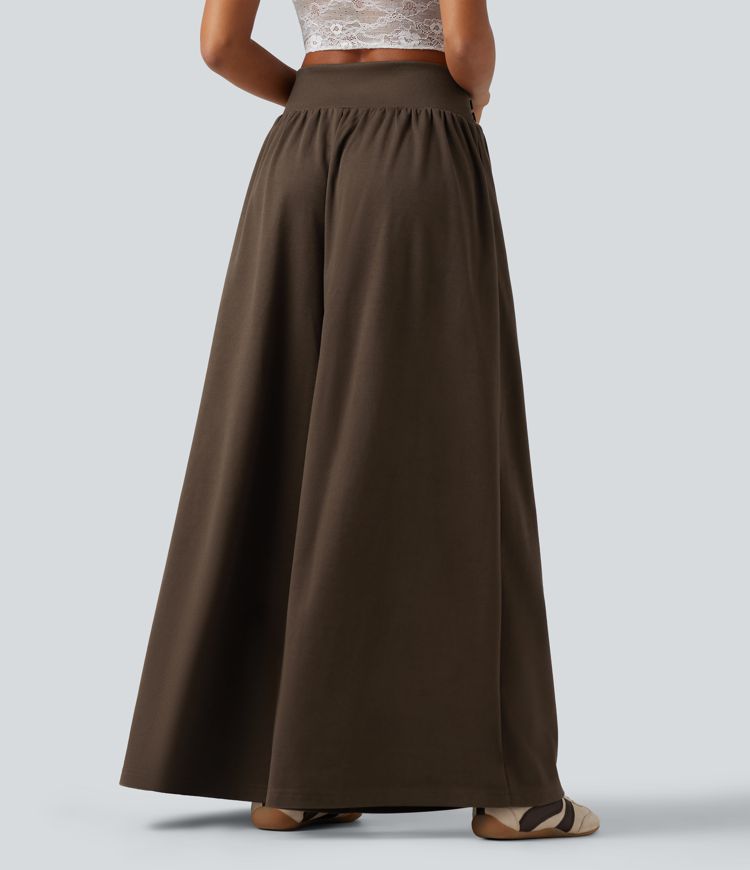 Pantalon baggy taille haute gainant avec poches