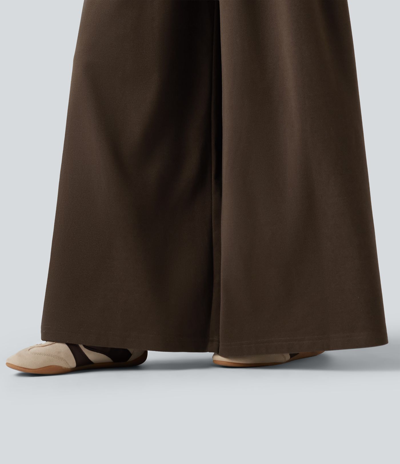 Pantalon baggy taille haute gainant avec poches