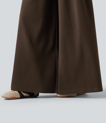 Pantalon baggy taille haute gainant avec poches
