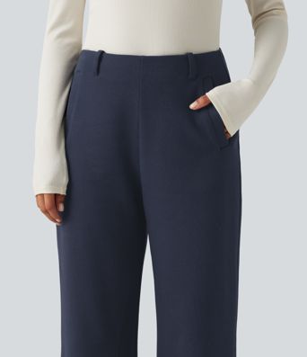 Mid Rise Flare Casual Cotton Sweatpants with Pockets Mid Rise Flare Casual Cotton Sweatpants with Pockets