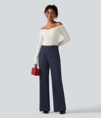 Mid Rise Flare Casual Cotton Sweatpants with Pockets Mid Rise Flare Casual Cotton Sweatpants with Pockets