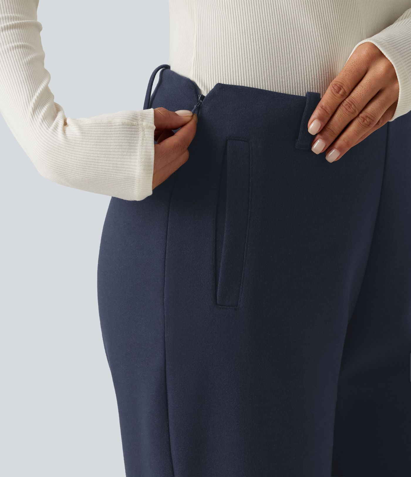 Mid Rise Flare Casual Cotton Sweatpants with Pockets Mid Rise Flare Casual Cotton Sweatpants with Pockets