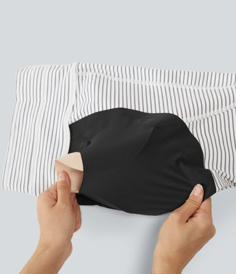 High Waisted Butt Lifting Drawstring Stripe Yoga Leggings with Pockets