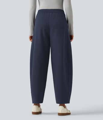 Mid Rise Drawstring Casual Cotton Sweatpants with Pockets