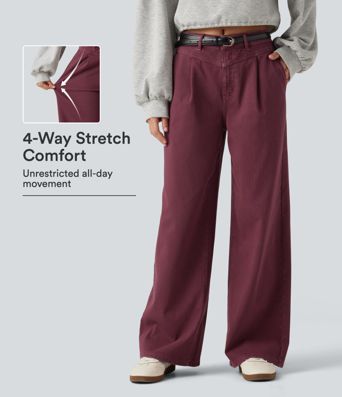 Halara Flex™ Mid Rise Wide Leg Colorful Casual Jeans with Pockets