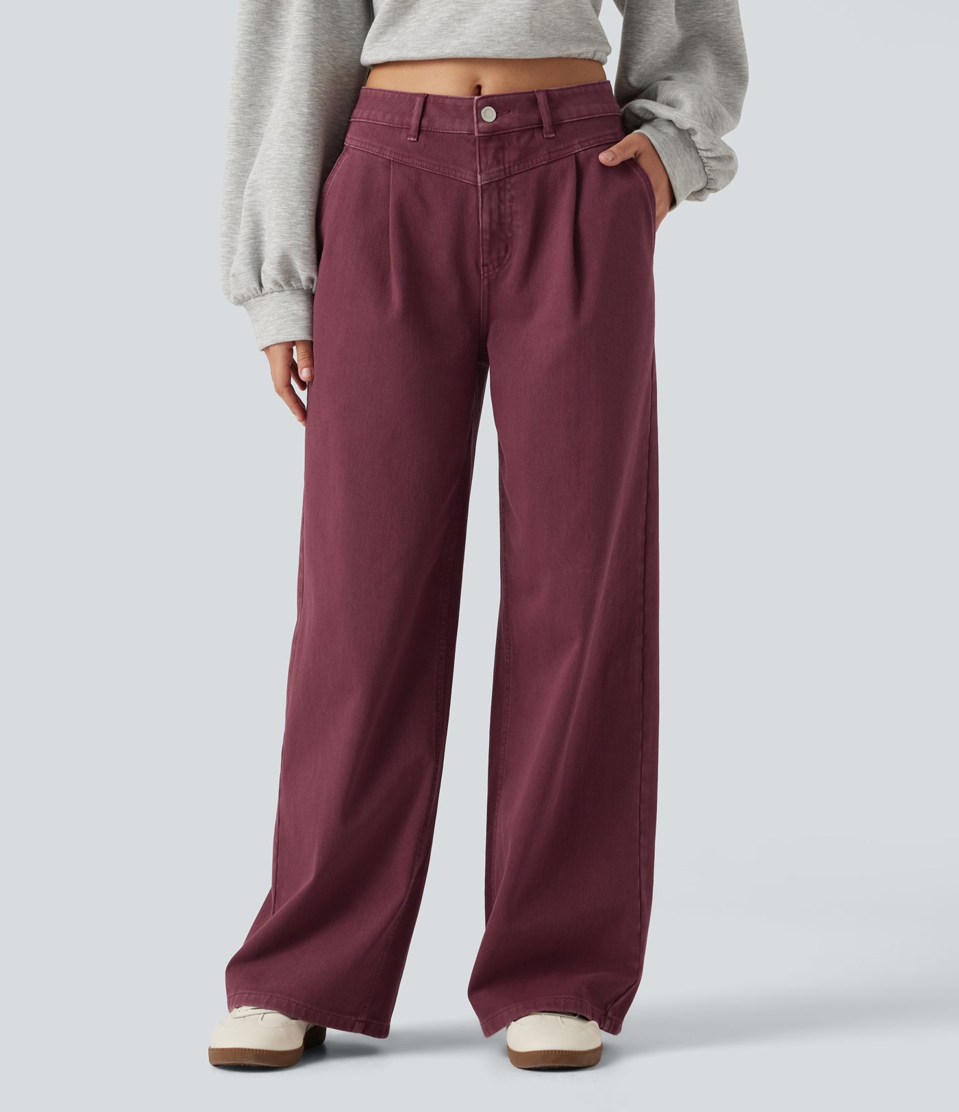 Halara Flex™ Mid Rise Wide Leg Colorful Casual Jeans with Pockets