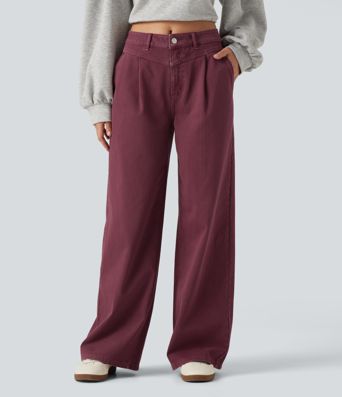 Halara Flex™ Mid Rise Wide Leg Colorful Casual Jeans with Pockets