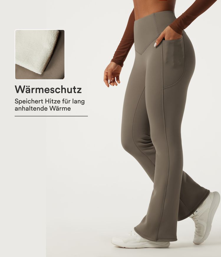 Halara UltraSculpt™ - Bootcut-Fleece-Leggings mit hohem Bund und Seitentaschen Halara UltraSculpt™ - Bootcut-Fleece-Leggings mit hohem Bund und Seitentaschen