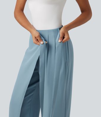 Halara Flex™ High Waisted Tie Side Wide Leg Work Pants