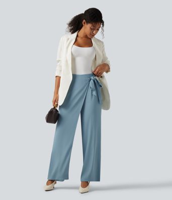 Halara Flex™ High Waisted Tie Side Wide Leg Work Pants