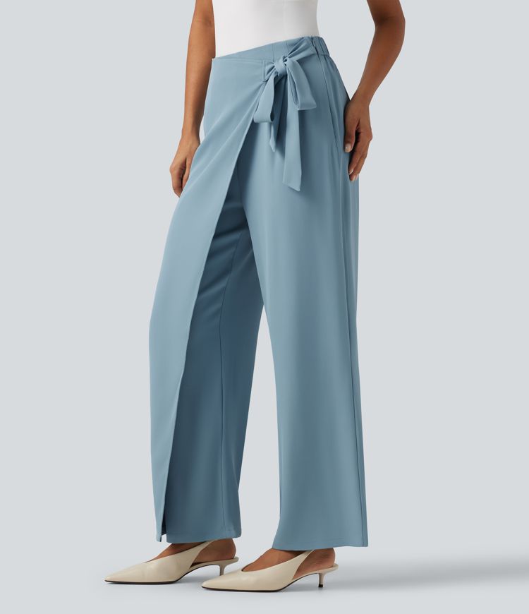 Halara Flex™ High Waisted Tie Side Wide Leg Work Pants