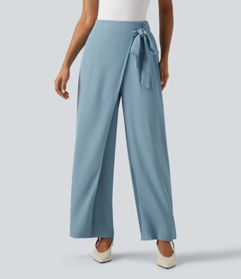 Halara Flex™ High Waisted Tie Side Wide Leg Work Pants