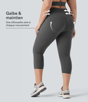 Jupe-short de tennis courte 2-en-1 gainante taille haute avec poches