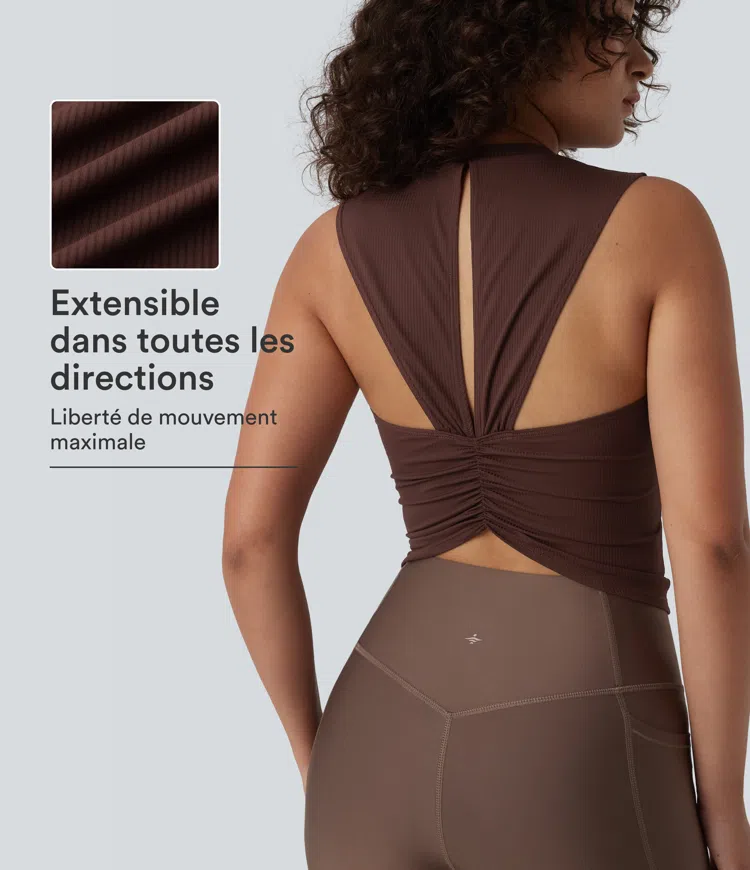 Bitter Chocolate Débardeur de sport maille côtelée col rond / 1