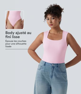 Body casual sin mangas con escote cuadrado