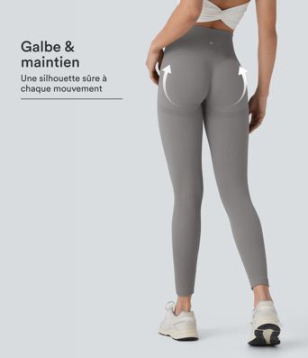 Legging de yoga 7/8 sans couture Seamless gainant et sculptant à taille haute Legging de yoga 7/8 sans couture Seamless gainant et sculptant à taille haute