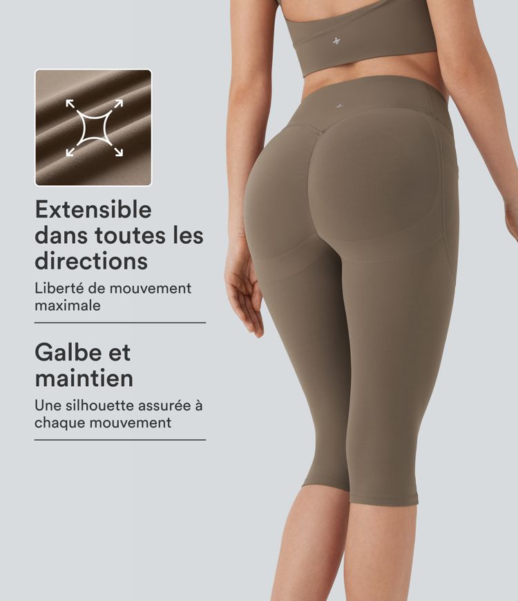 Legging 7/8 corsaire d'entraînement gainant galbant taille haute avec effet scrunch et poches Halara UltraSculpt™ Legging 7/8 corsaire d'entraînement gainant galbant taille haute avec effet scrunch et poches Halara UltraSculpt™