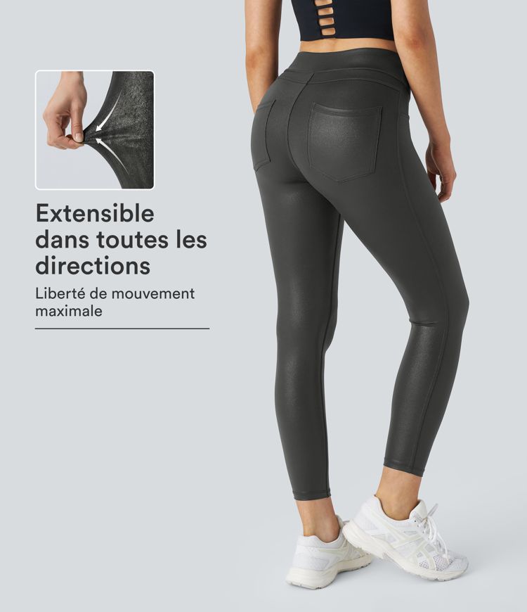 SoftlyZero™ Kunstleder-Leggings mit hoher Taille und Taschen für die Arbeit SoftlyZero™ Kunstleder-Leggings mit hoher Taille und Taschen für die Arbeit