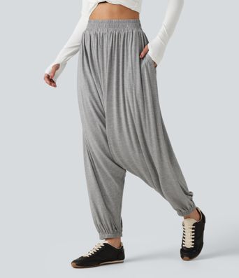 High Waisted Relaxed Casual Jogger with Pockets