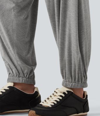 High Waisted Relaxed Casual Jogger with Pockets