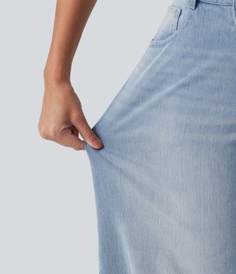 Halara Flex™ High Waisted Barrel Leg Casual Jeans with Pockets