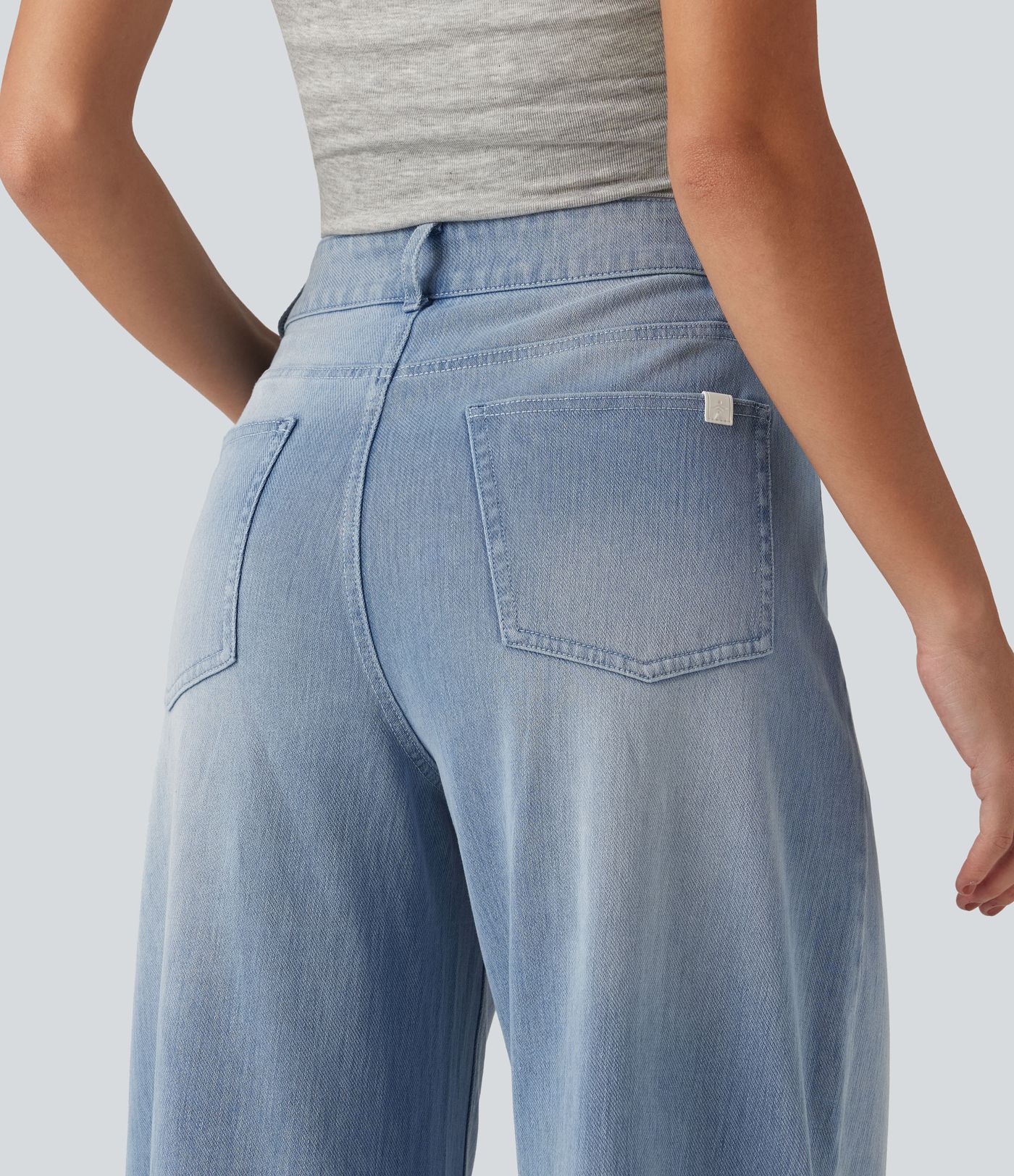 Halara Flex™ High Waisted Barrel Leg Casual Jeans with Pockets