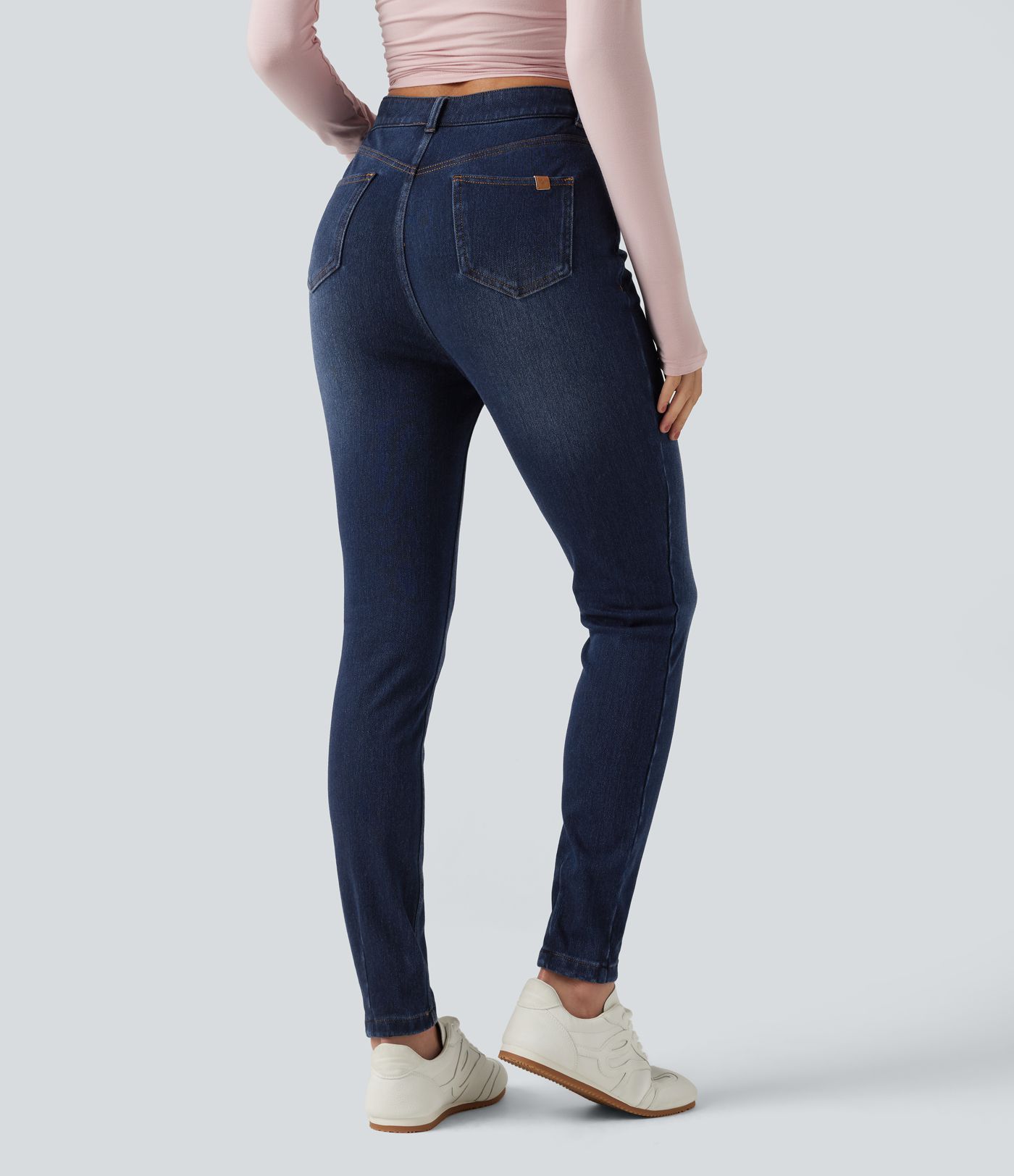Halara Flex™ Denim Heat High Waisted Skinny Casual Cotton Jeans with Pockets Halara Flex™ Denim Heat High Waisted Skinny Casual Cotton Jeans with Pockets