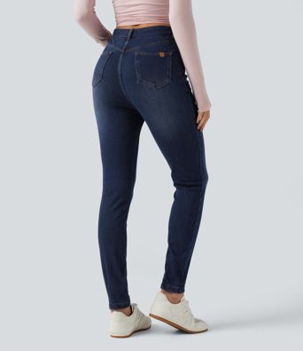Halara Flex™ Denim Heat High Waisted Skinny Casual Cotton Jeans with Pockets Halara Flex™ Denim Heat High Waisted Skinny Casual Cotton Jeans with Pockets