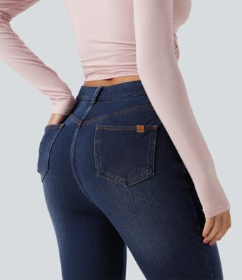 Halara Flex™ Denim Heat High Waisted Skinny Casual Cotton Jeans with Pockets Halara Flex™ Denim Heat High Waisted Skinny Casual Cotton Jeans with Pockets