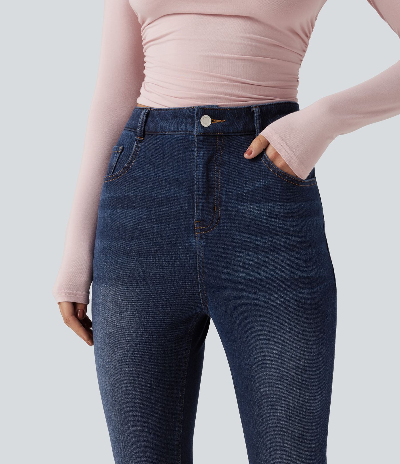 Halara Flex™ Denim Heat High Waisted Skinny Casual Cotton Jeans with Pockets Halara Flex™ Denim Heat High Waisted Skinny Casual Cotton Jeans with Pockets