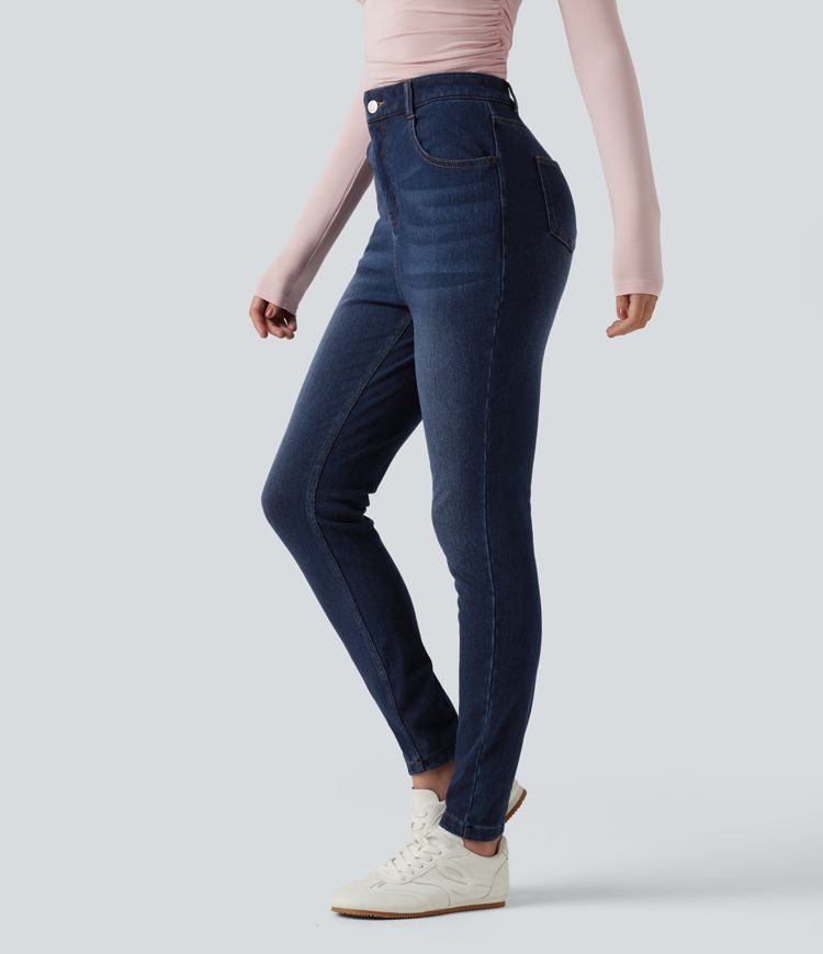 Halara Flex™ Denim Heat High Waisted Skinny Casual Cotton Jeans with Pockets