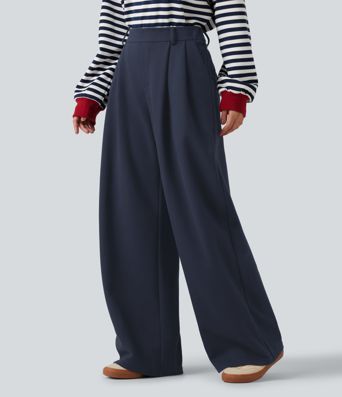 Mid Rise Wide Leg Casual Cotton Sweatpants with Pockets Mid Rise Wide Leg Casual Cotton Sweatpants with Pockets