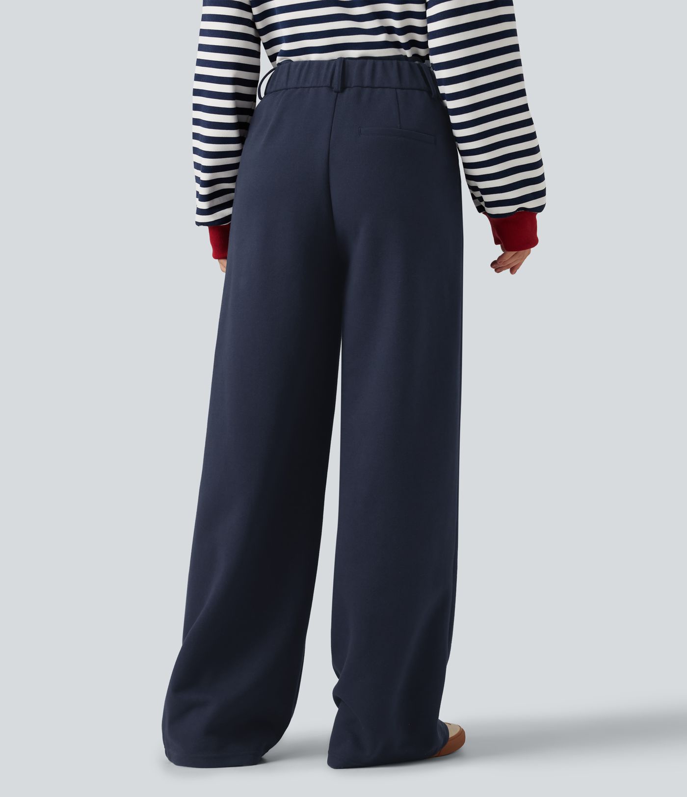 Mid Rise Wide Leg Casual Cotton Sweatpants with Pockets Mid Rise Wide Leg Casual Cotton Sweatpants with Pockets