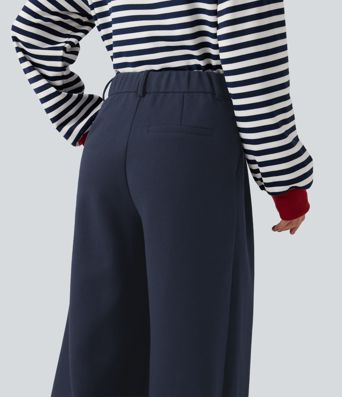 Mid Rise Wide Leg Casual Cotton Sweatpants with Pockets Mid Rise Wide Leg Casual Cotton Sweatpants with Pockets