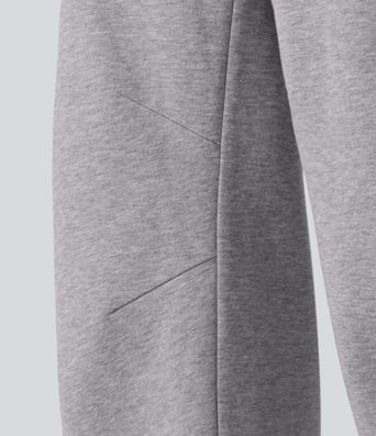 Mid Rise Barrel Leg Fleece Casual Cotton Sweatpants with Pockets Mid Rise Barrel Leg Fleece Casual Cotton Sweatpants with Pockets
