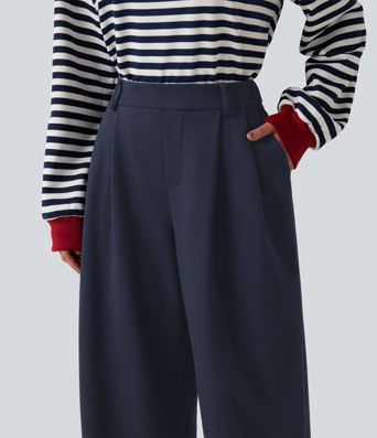 Mid Rise Wide Leg Casual Cotton Sweatpants with Pockets Mid Rise Wide Leg Casual Cotton Sweatpants with Pockets