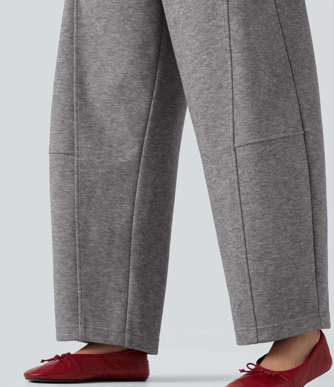 High Waisted Drawstring Barrel Leg Casual Pants with Pockets