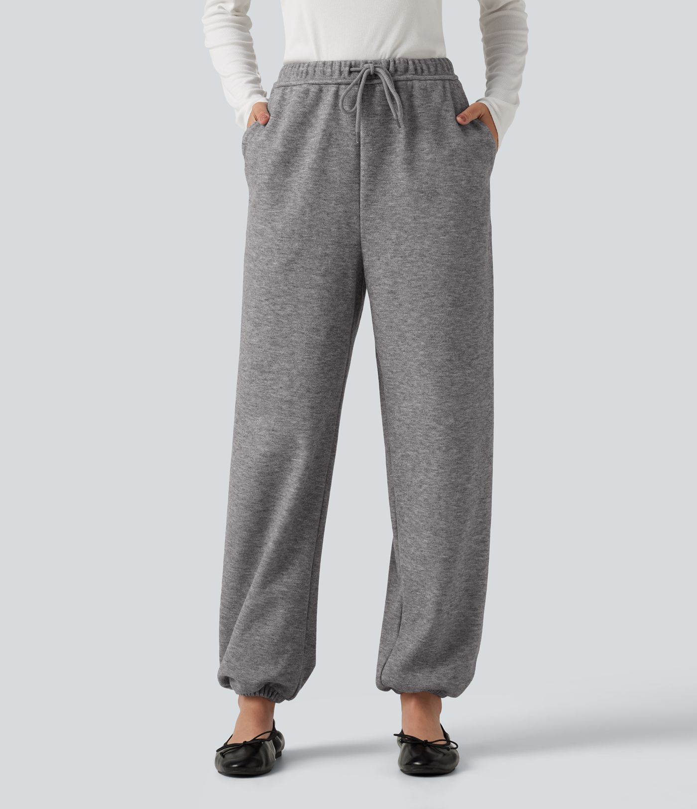 Mid Rise Drawstring Casual Sweatpants with Pockets