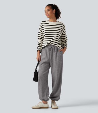 Mid Rise Drawstring Casual Sweatpants with Pockets