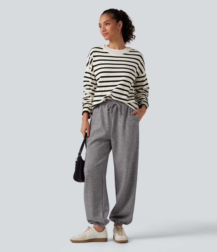 Mid Rise Drawstring Casual Sweatpants with Pockets