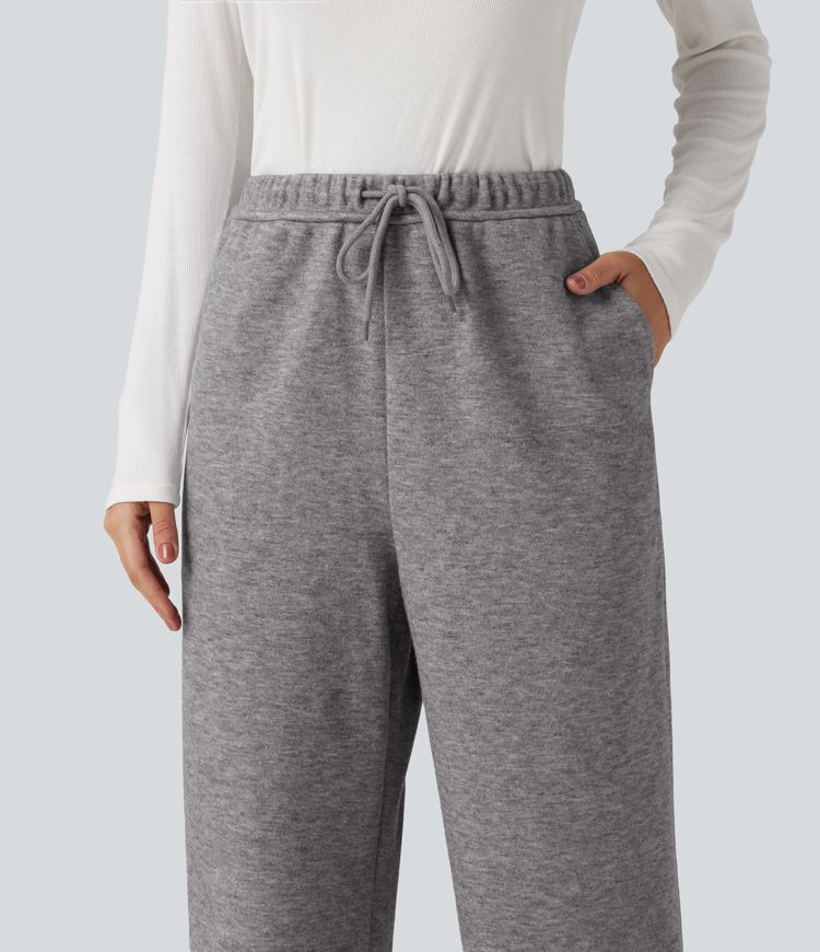 Mid Rise Drawstring Casual Sweatpants with Pockets
