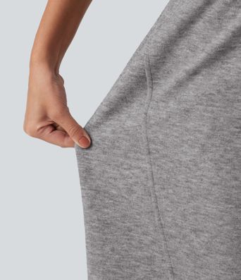 High Waisted Drawstring Barrel Leg Casual Pants with Pockets