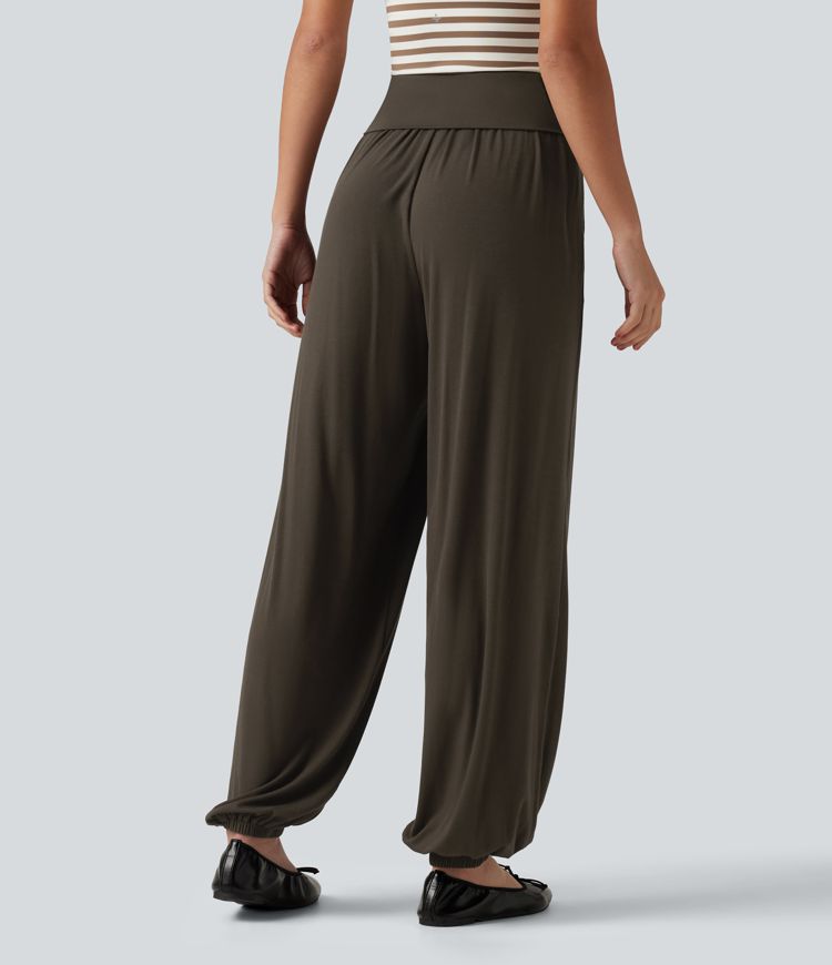 Mid Rise Casual Joggers with Pockets