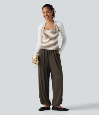 Mid Rise Casual Joggers with Pockets
