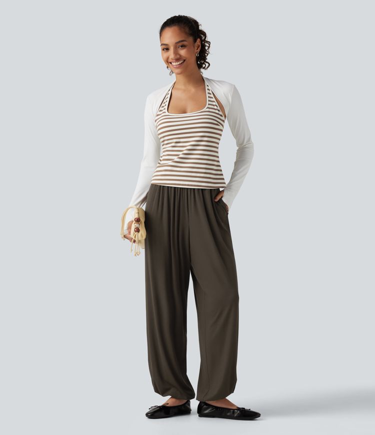 Mid Rise Casual Joggers with Pockets
