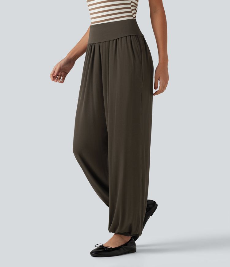 Mid Rise Casual Joggers with Pockets