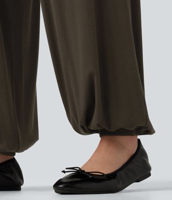 Mid Rise Casual Joggers with Pockets