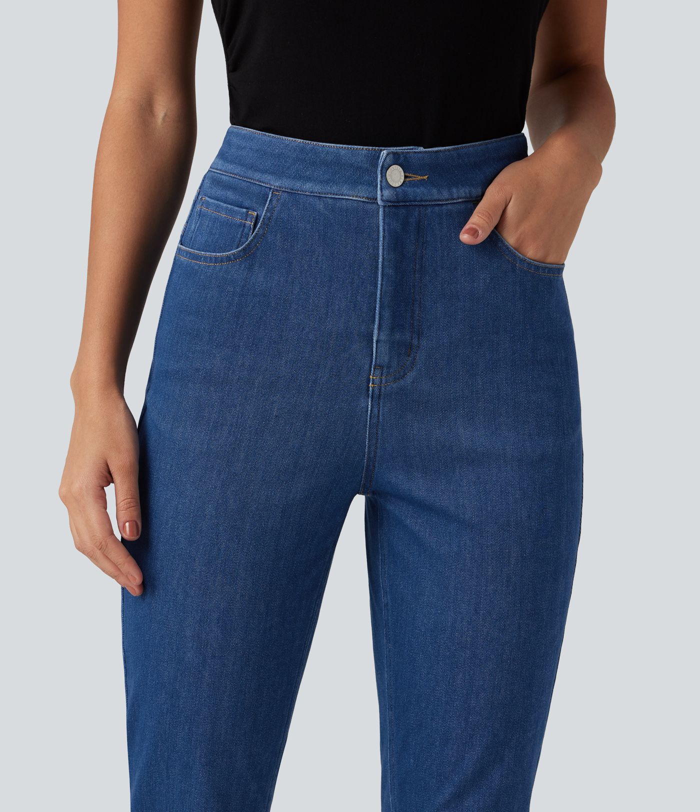 Halara Flex™ High Waisted Tummy Control Casual Jeans with Pockets