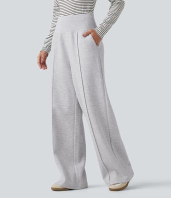 High Waisted Wide Leg Casual Pants with Pockets